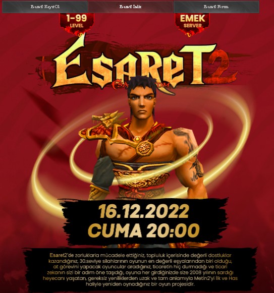 Esaret2 1-99 Old School Server tanıtım banner