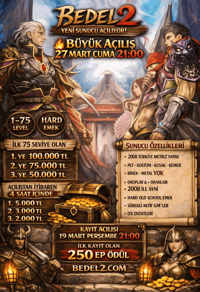 Bedel2 1-99 HardSchool PvP SERVER tanıtım banner